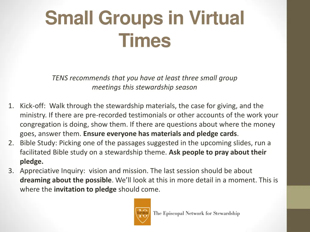 small groups in virtual times 1