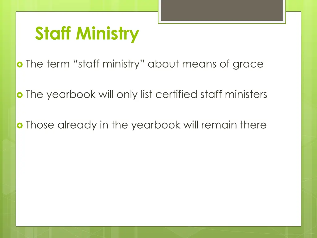 staff ministry