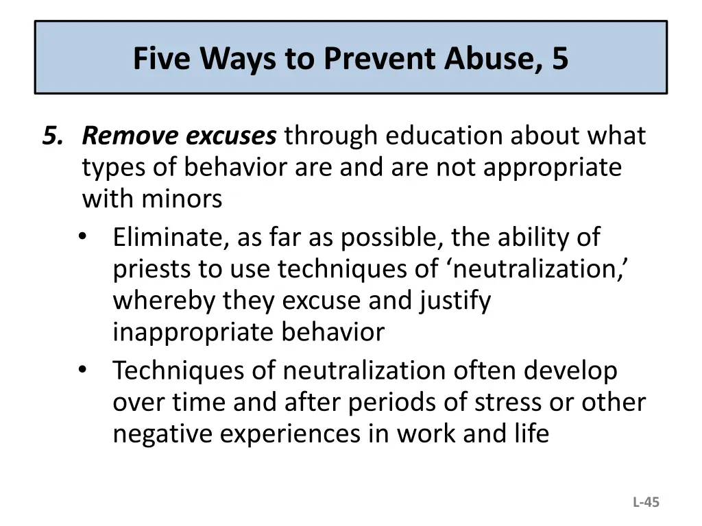 five ways to prevent abuse 5