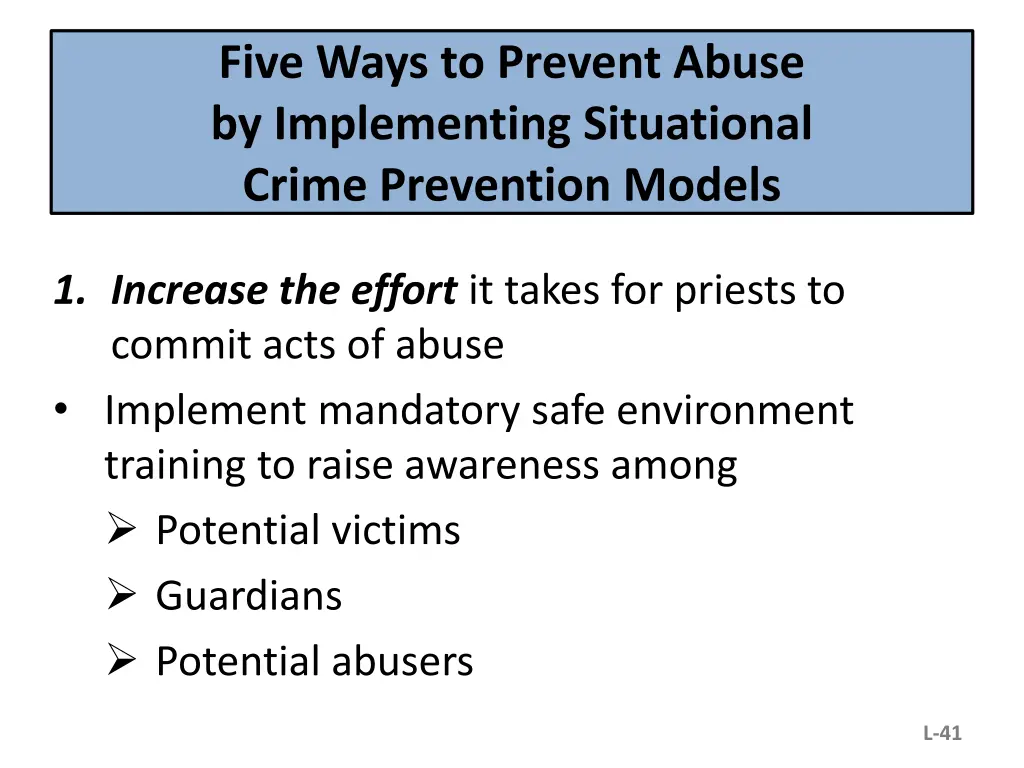 five ways to prevent abuse by implementing