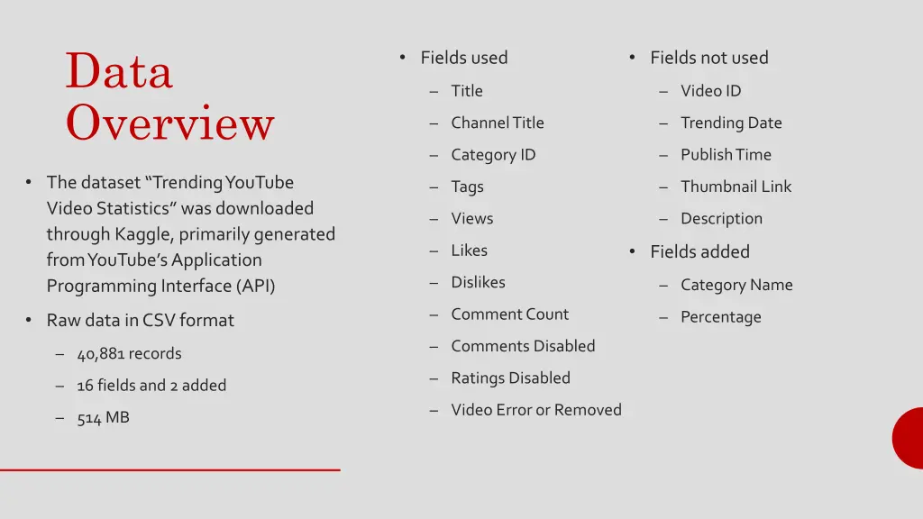 data overview