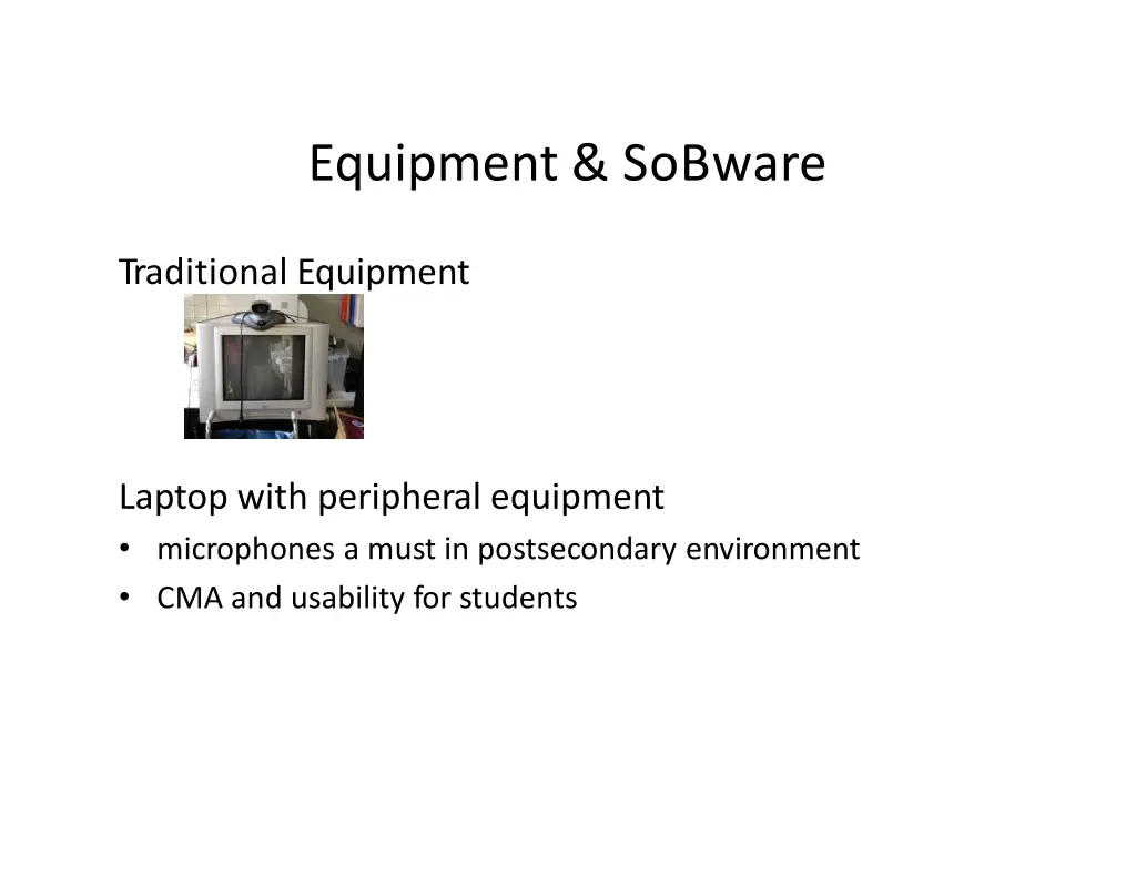 equipment sobware