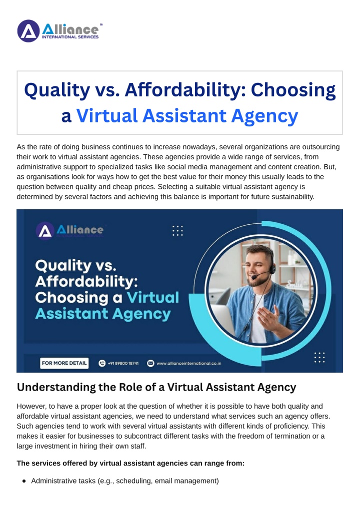 quality vs a ordability choosing a virtual