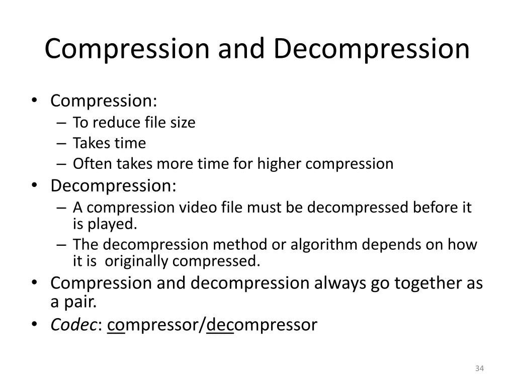 compression and decompression