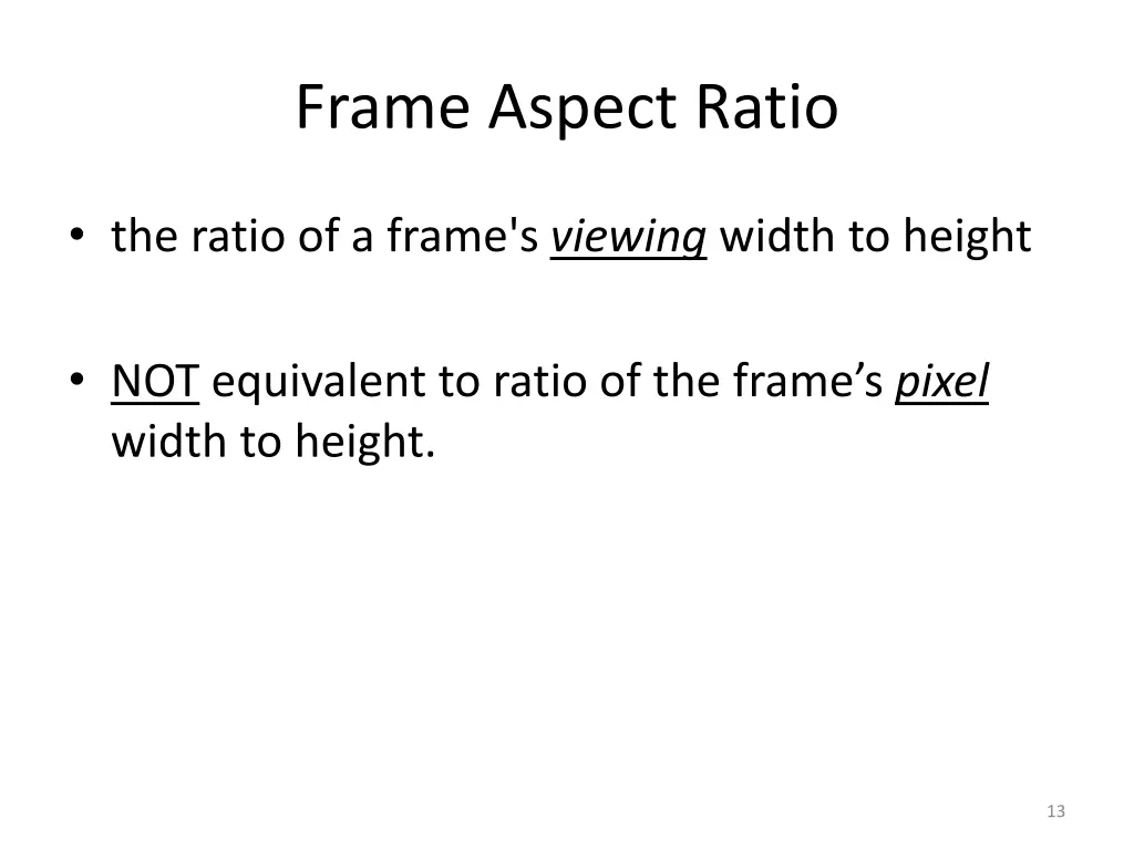 frame aspect ratio