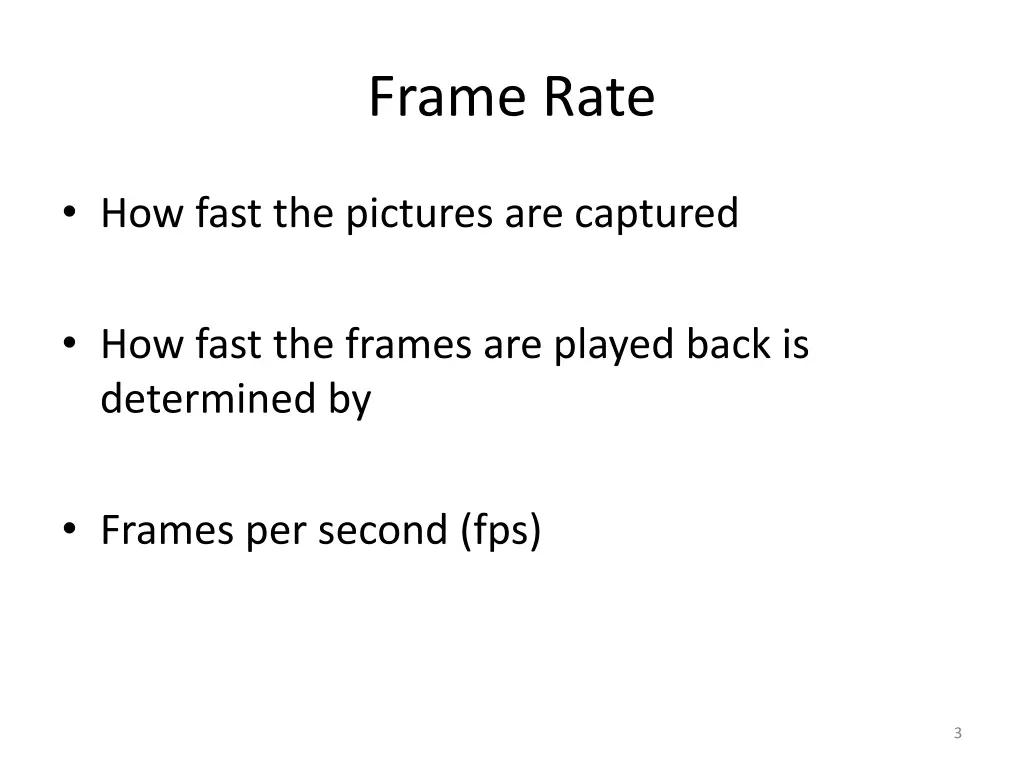 frame rate