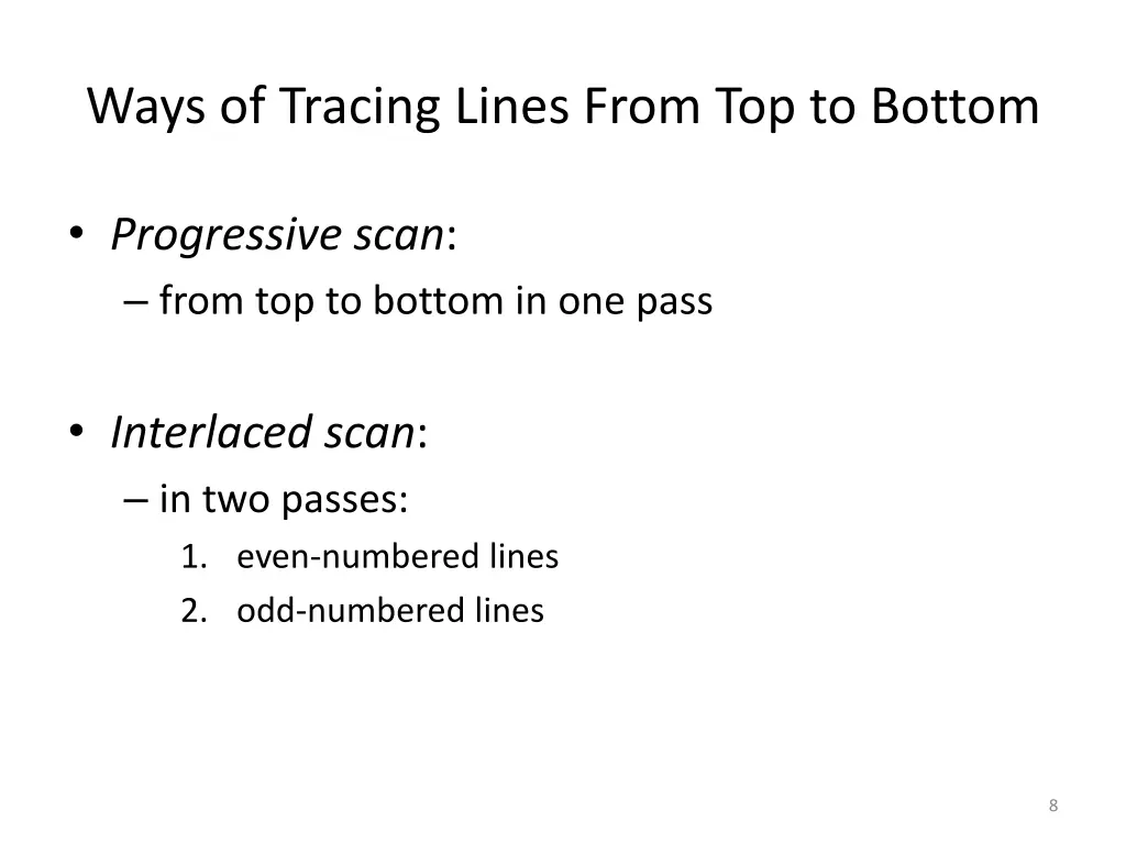 ways of tracing lines from top to bottom