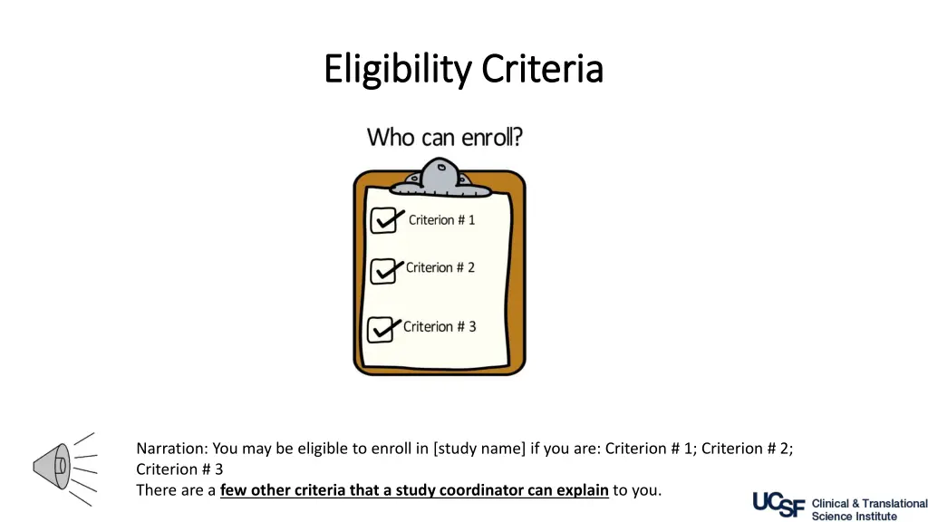 eligibility criteria eligibility criteria