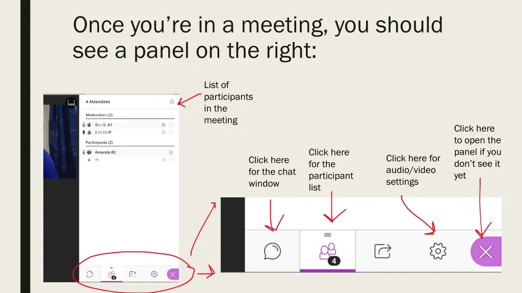 once you re in a meeting you should see a panel