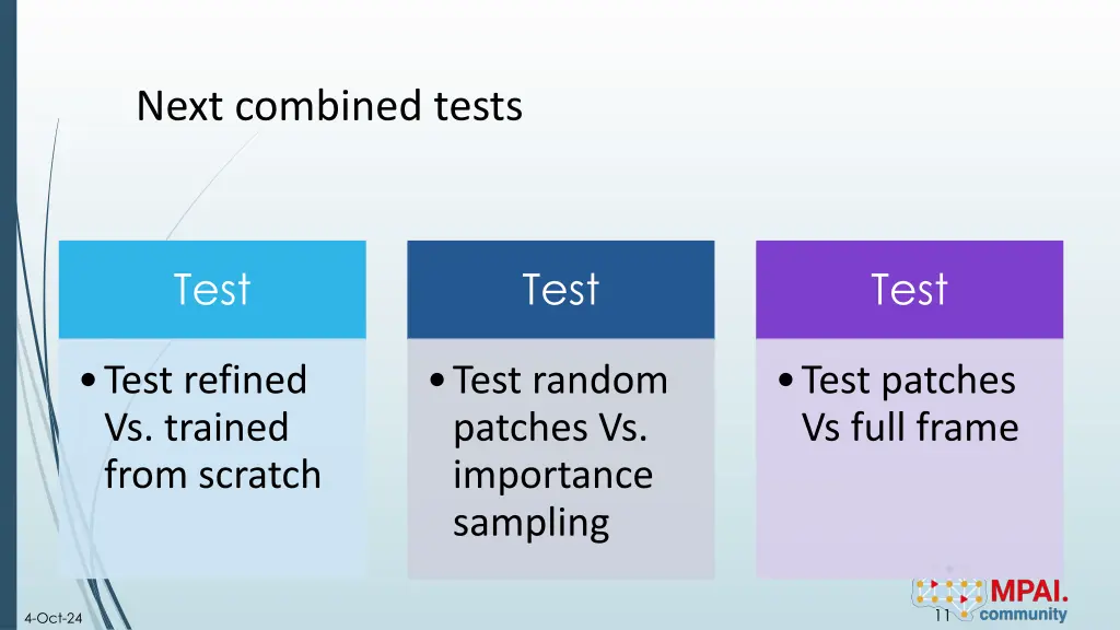 next combined tests