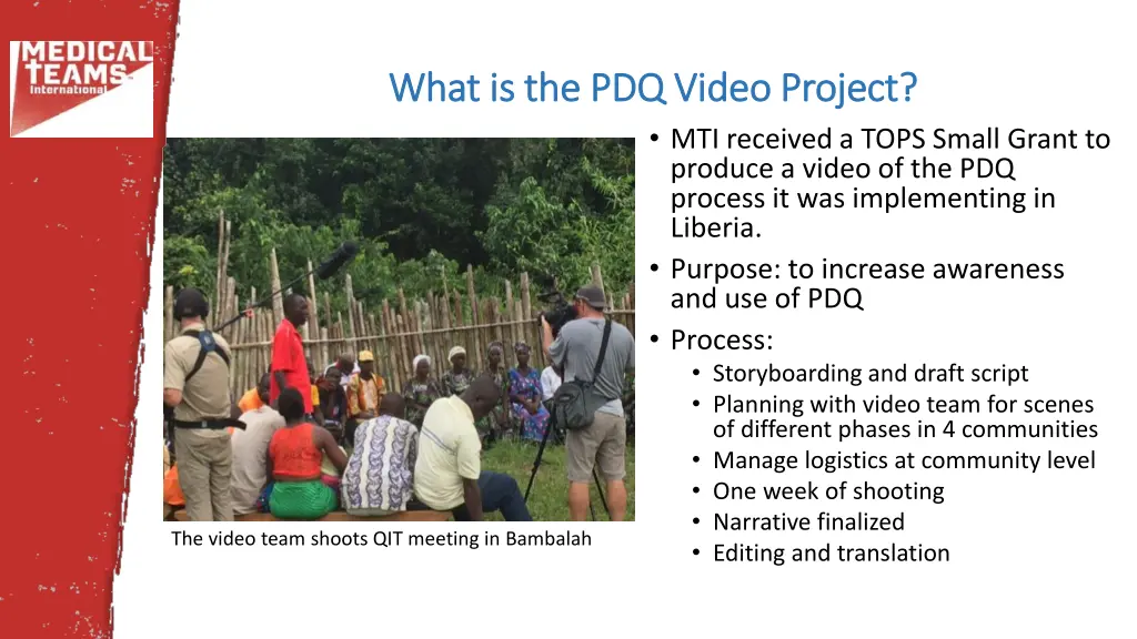 what is the pdq video project what