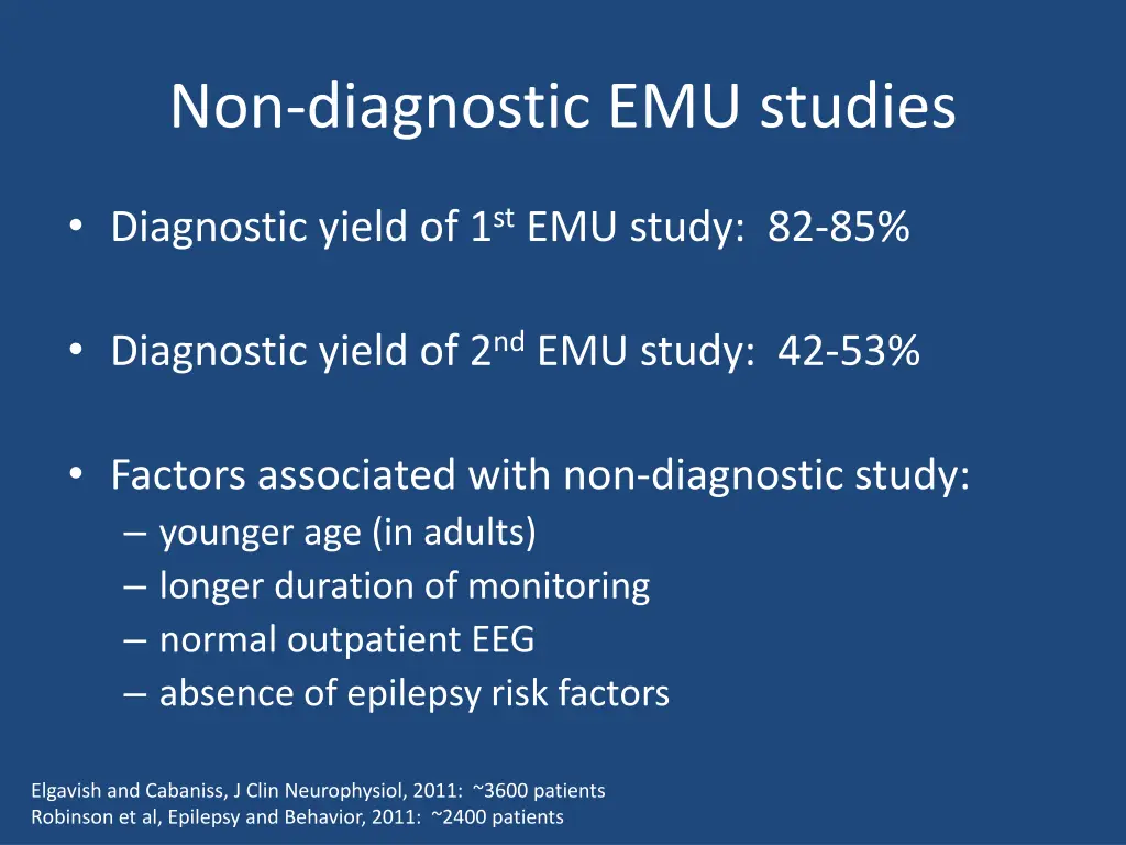 non diagnostic emu studies