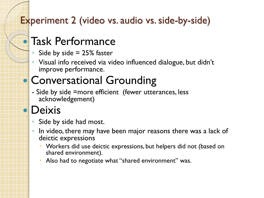 experiment 2 video vs audio vs side by side