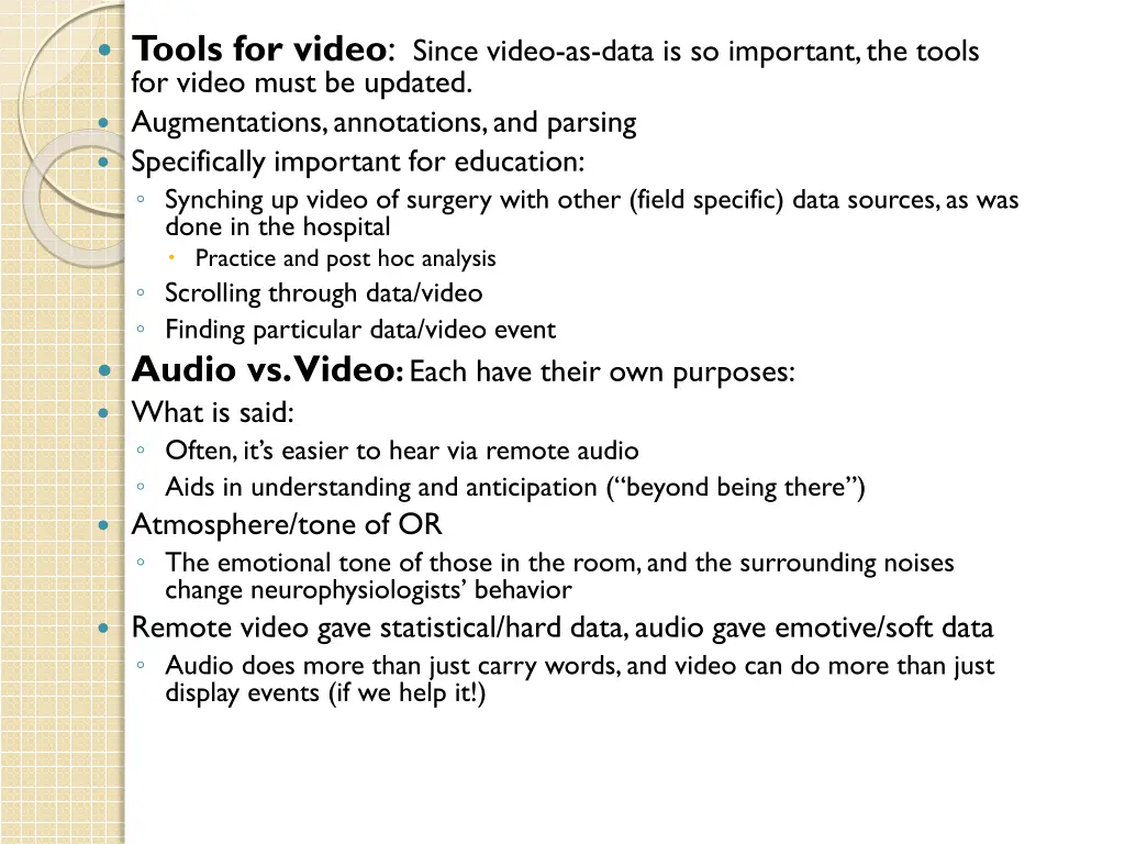 tools for video since video as data