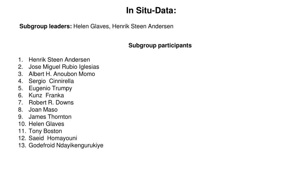 in situ data