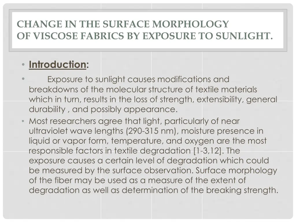 change in the surface morphology of viscose 2