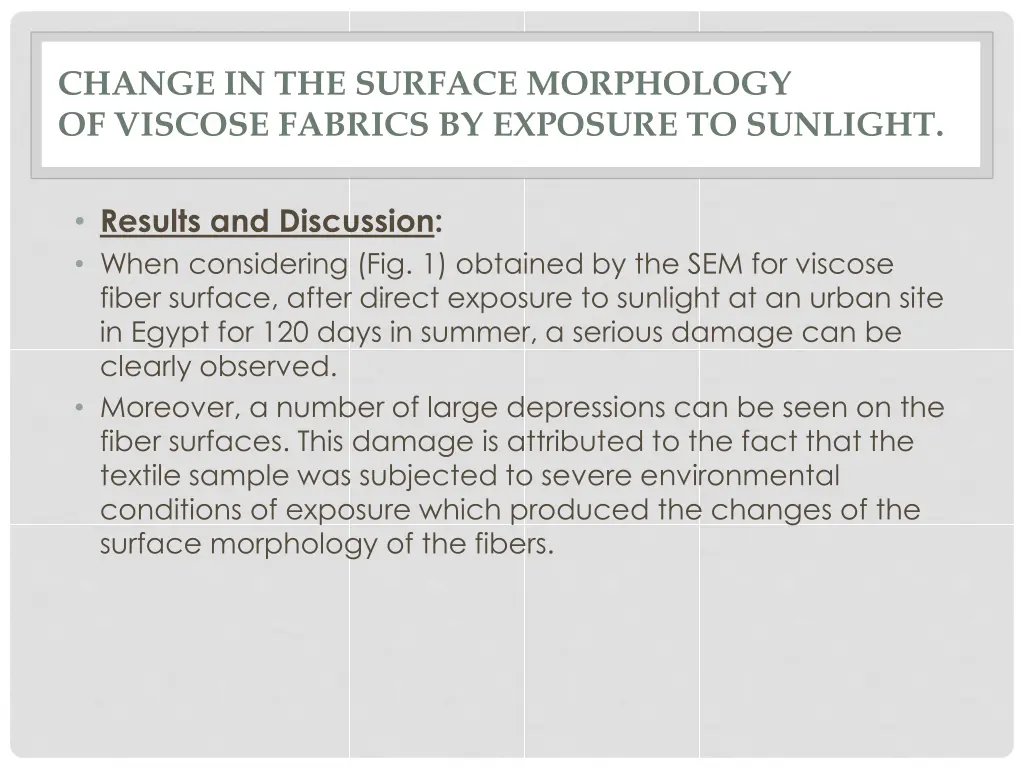 change in the surface morphology of viscose 8