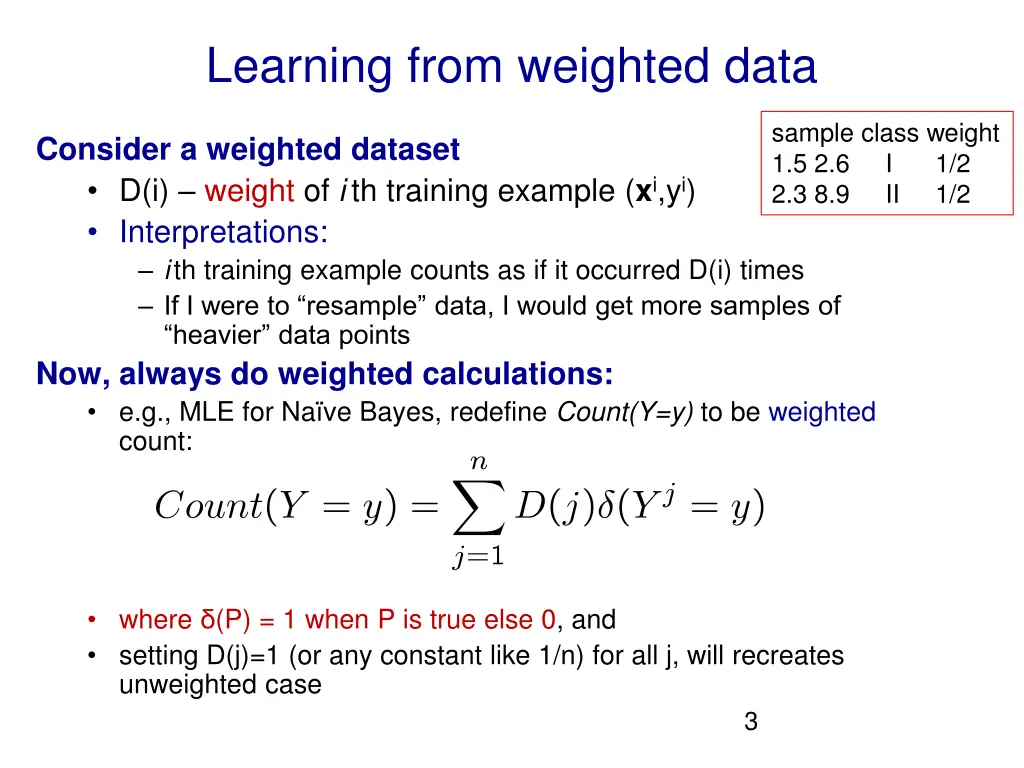 learning from weighted data