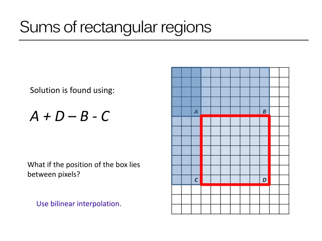 sums of rectangular regions 1