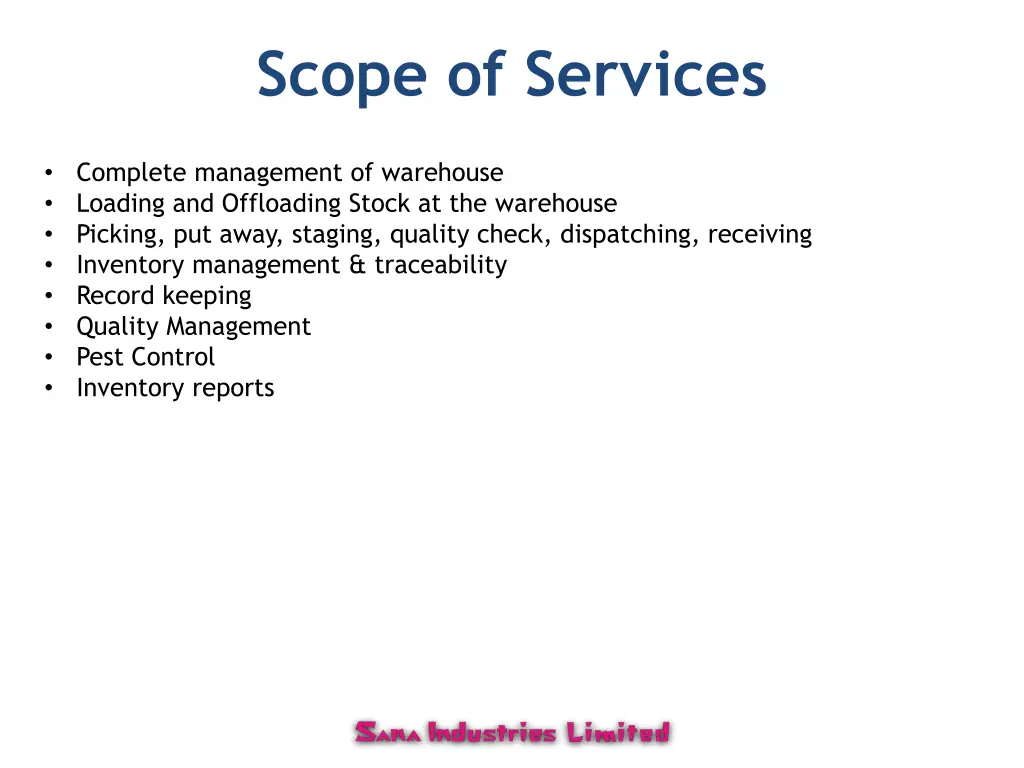 scope of services