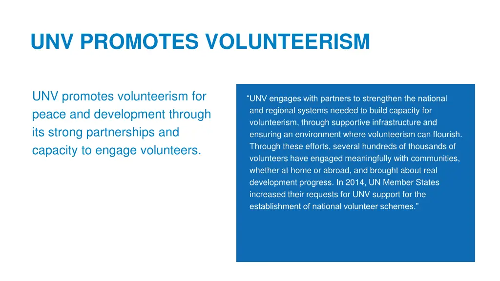 unv promotes volunteerism