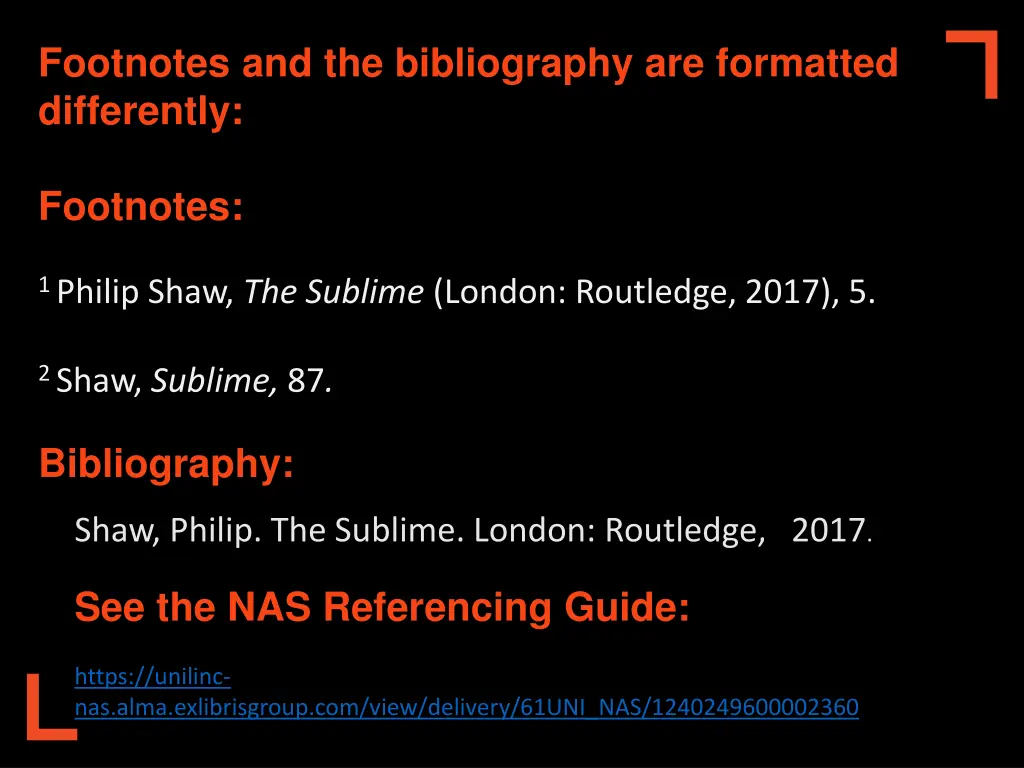 footnotes and the bibliography are formatted