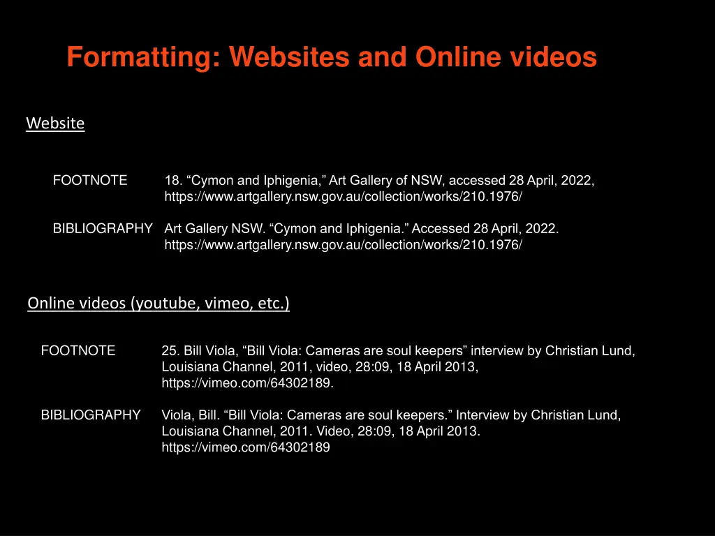 formatting websites and online videos