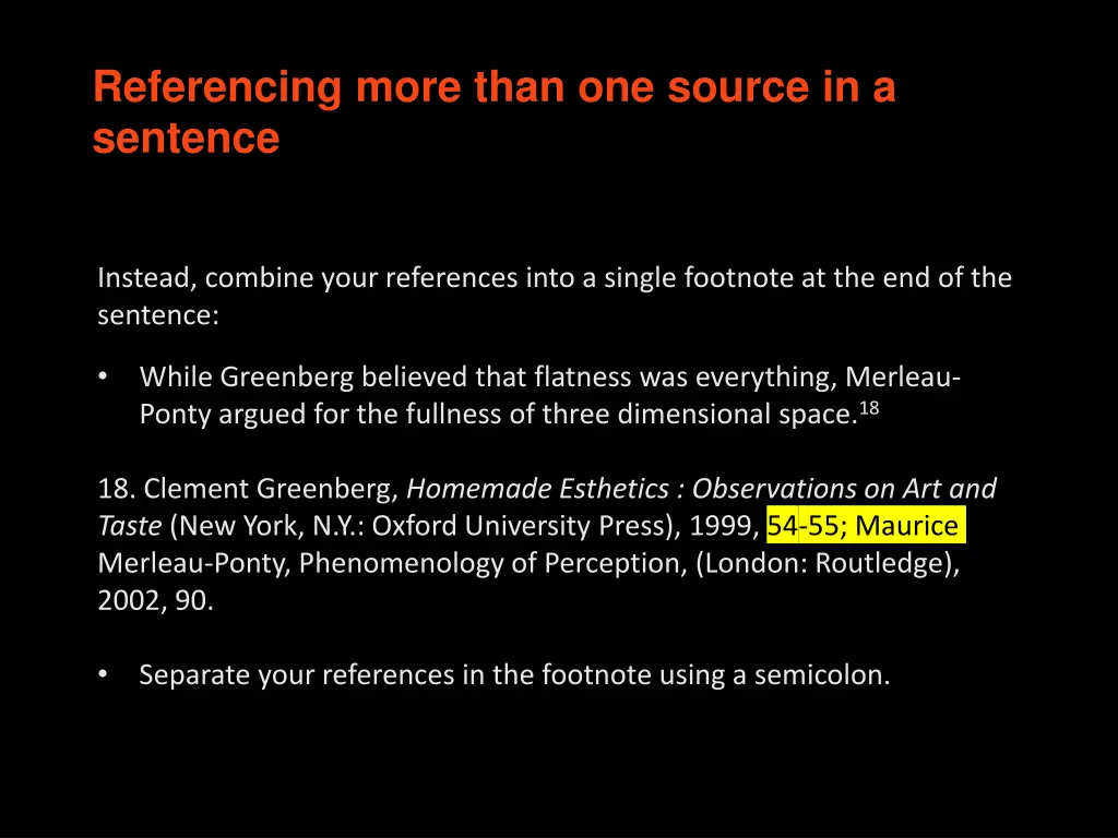 referencing more than one source in a sentence 1