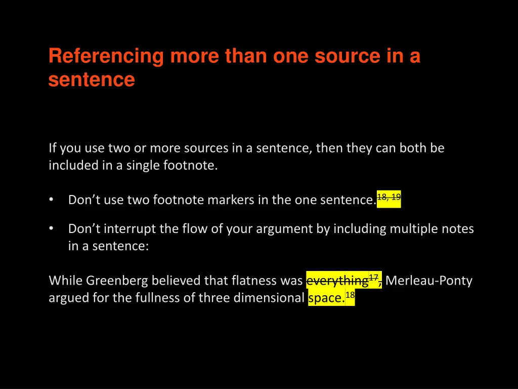 referencing more than one source in a sentence