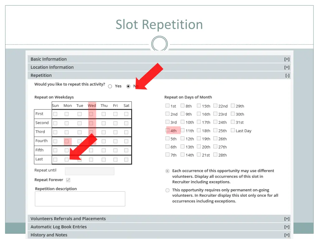 slot repetition