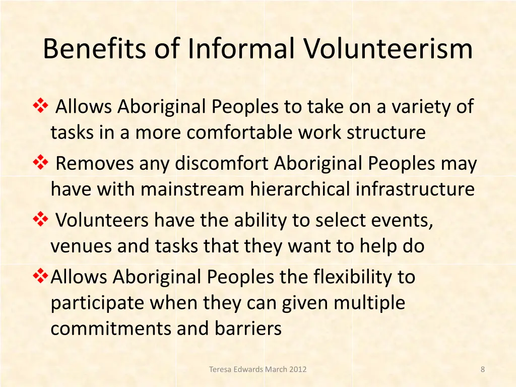 benefits of informal volunteerism