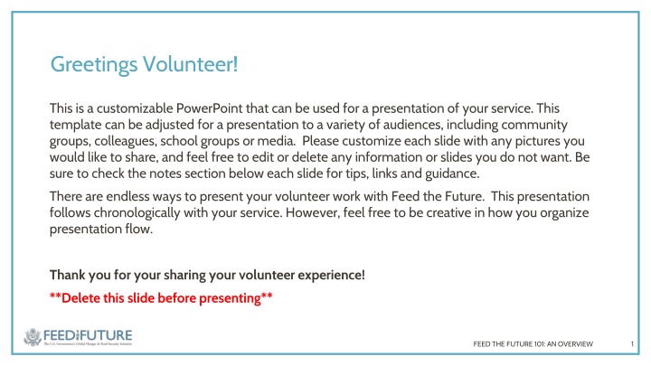 greetings volunteer