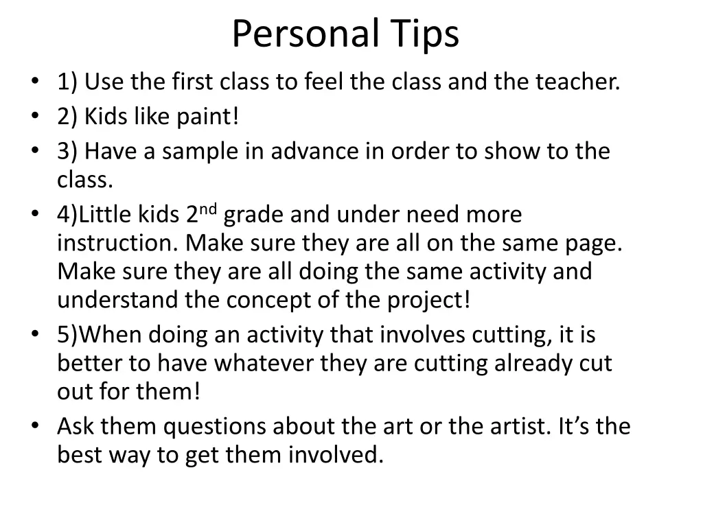 personal tips