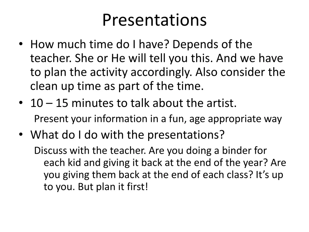 presentations