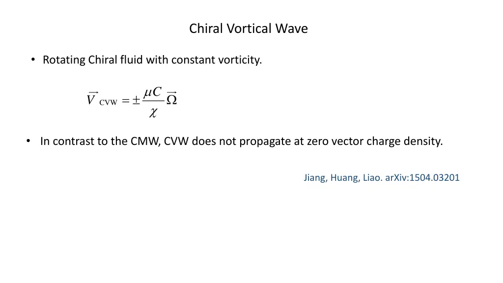 chiral vortical wave