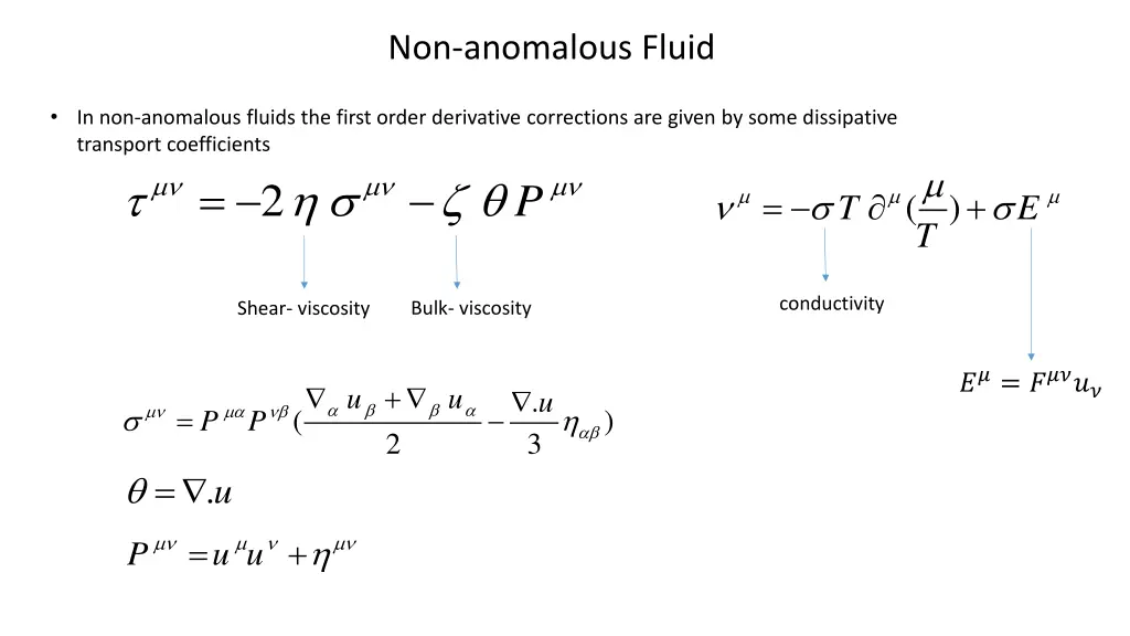 non anomalous fluid