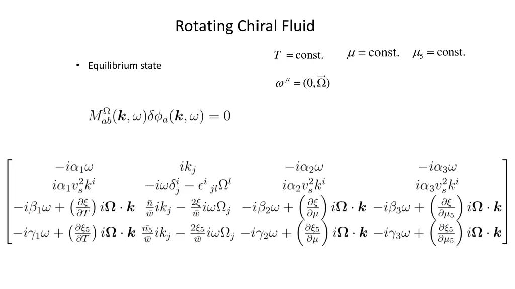 rotating chiral fluid