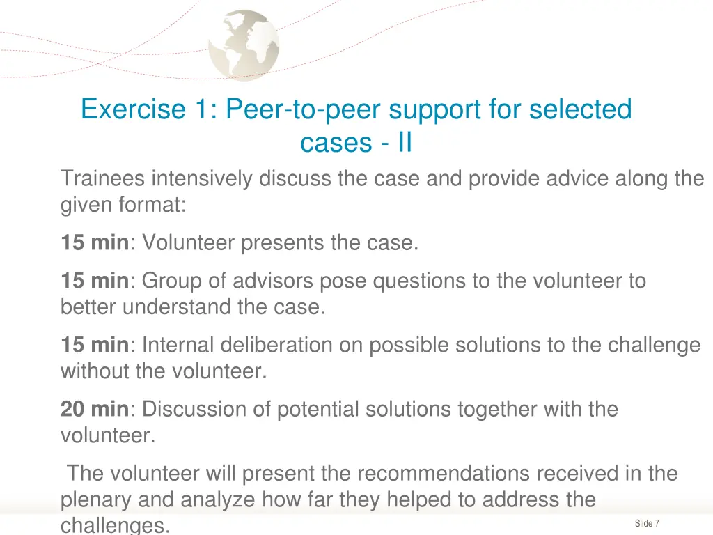 exercise 1 peer to peer support for selected 1