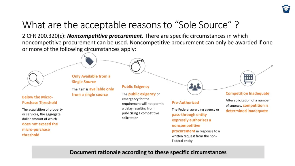 what are the acceptable reasons to sole source