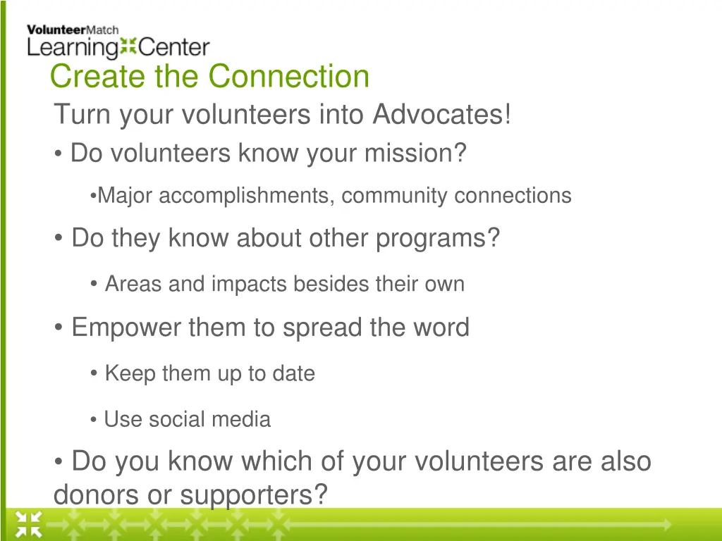 create the connection turn your volunteers into