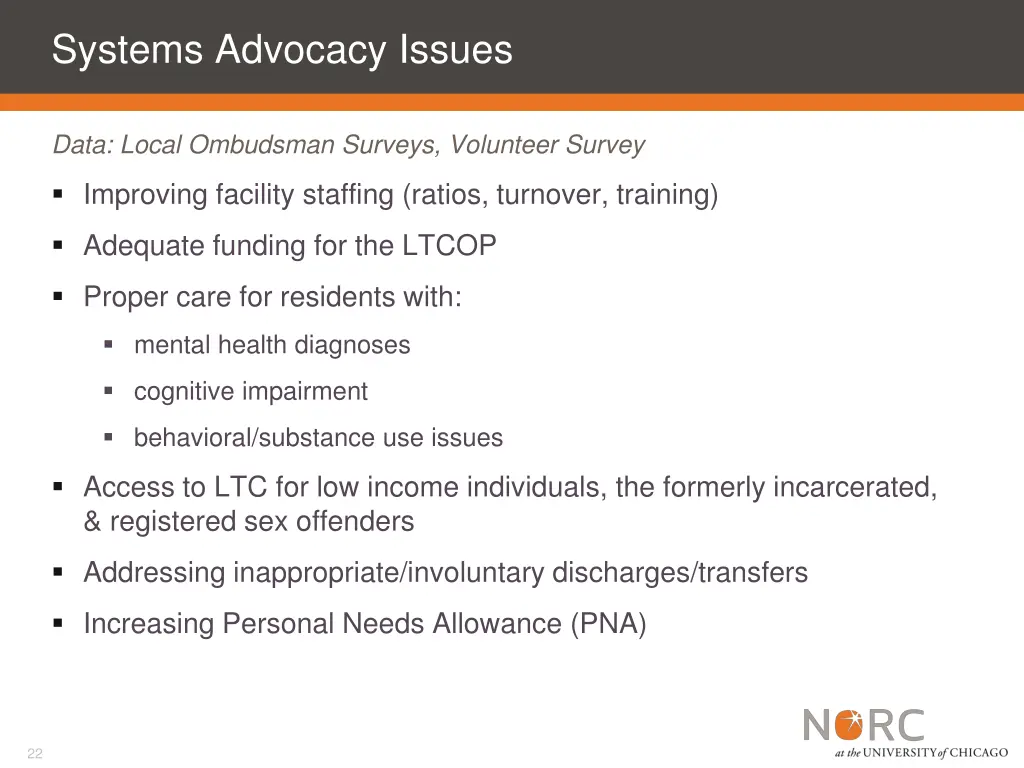 systems advocacy issues