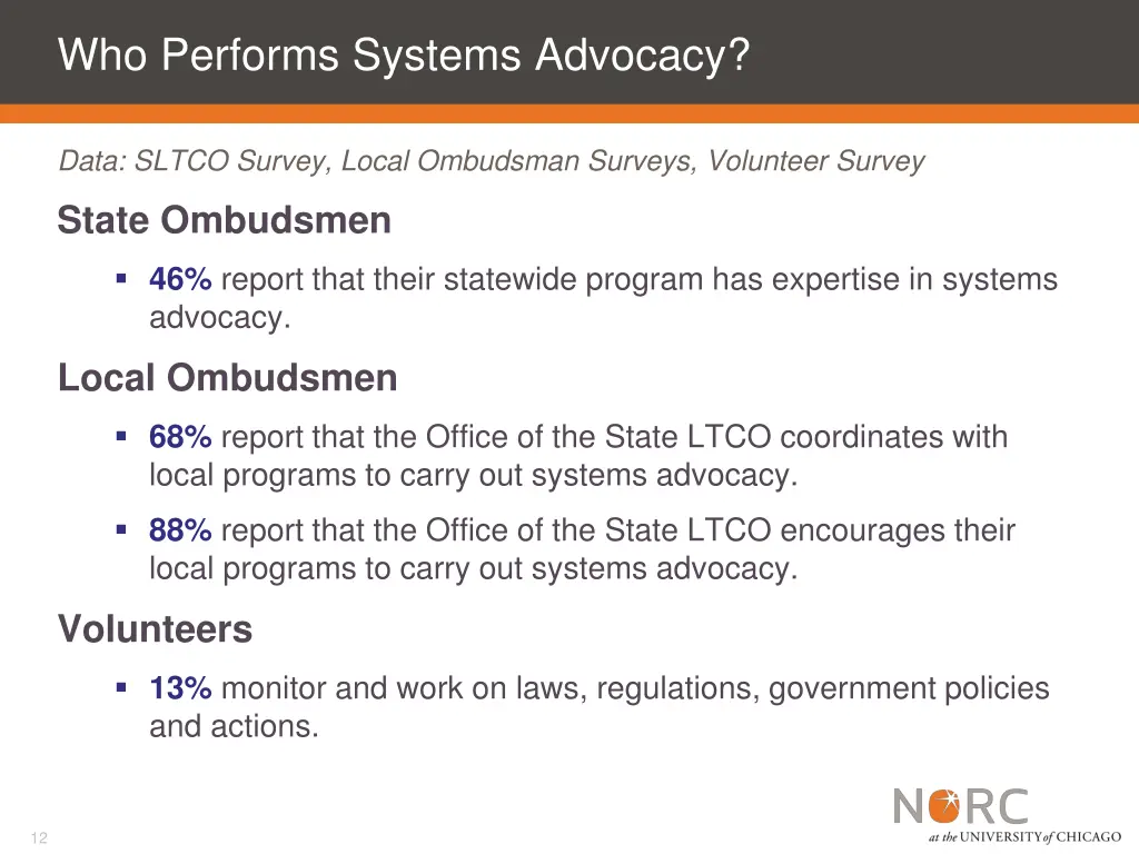 who performs systems advocacy