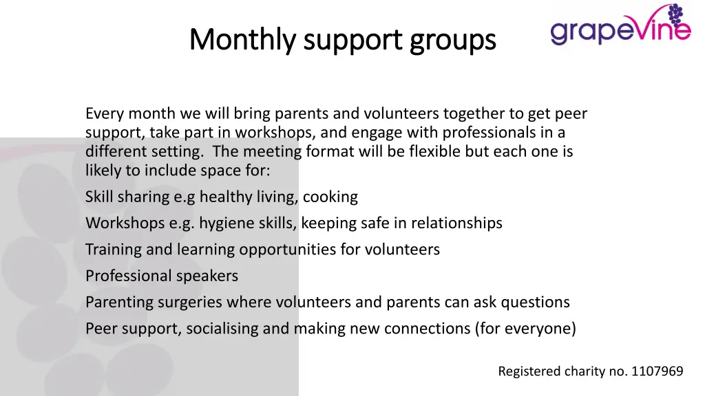 monthly support groups monthly support groups