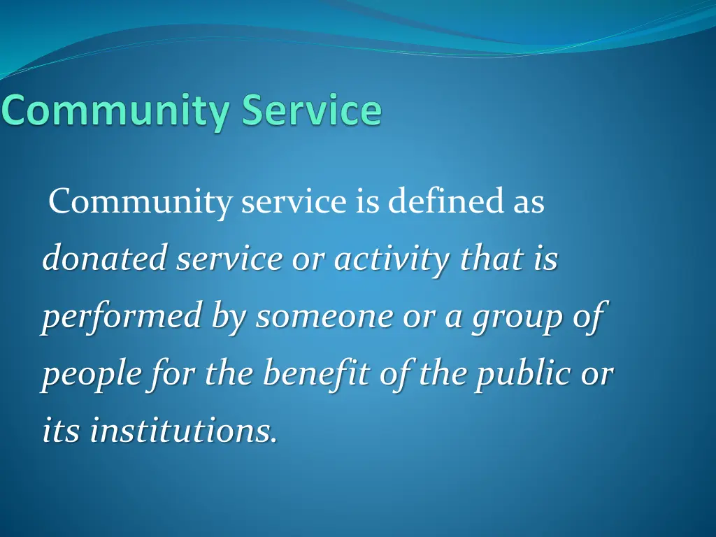 community service is defined as