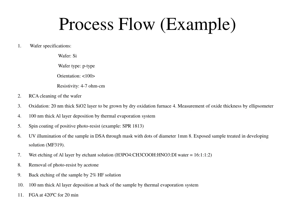 process flow example