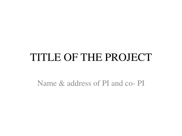 title of the project