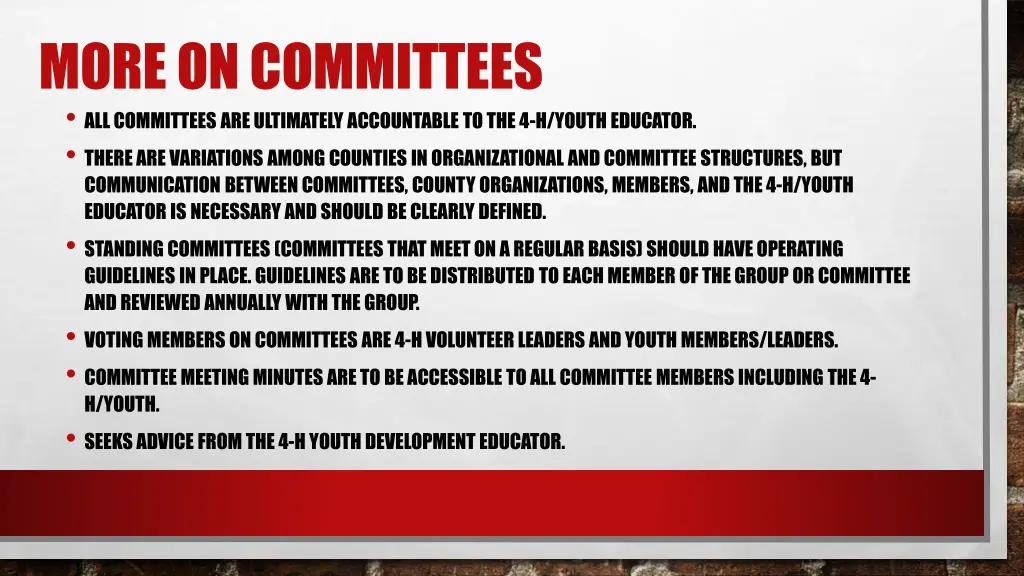 more on committees all committees are ultimately