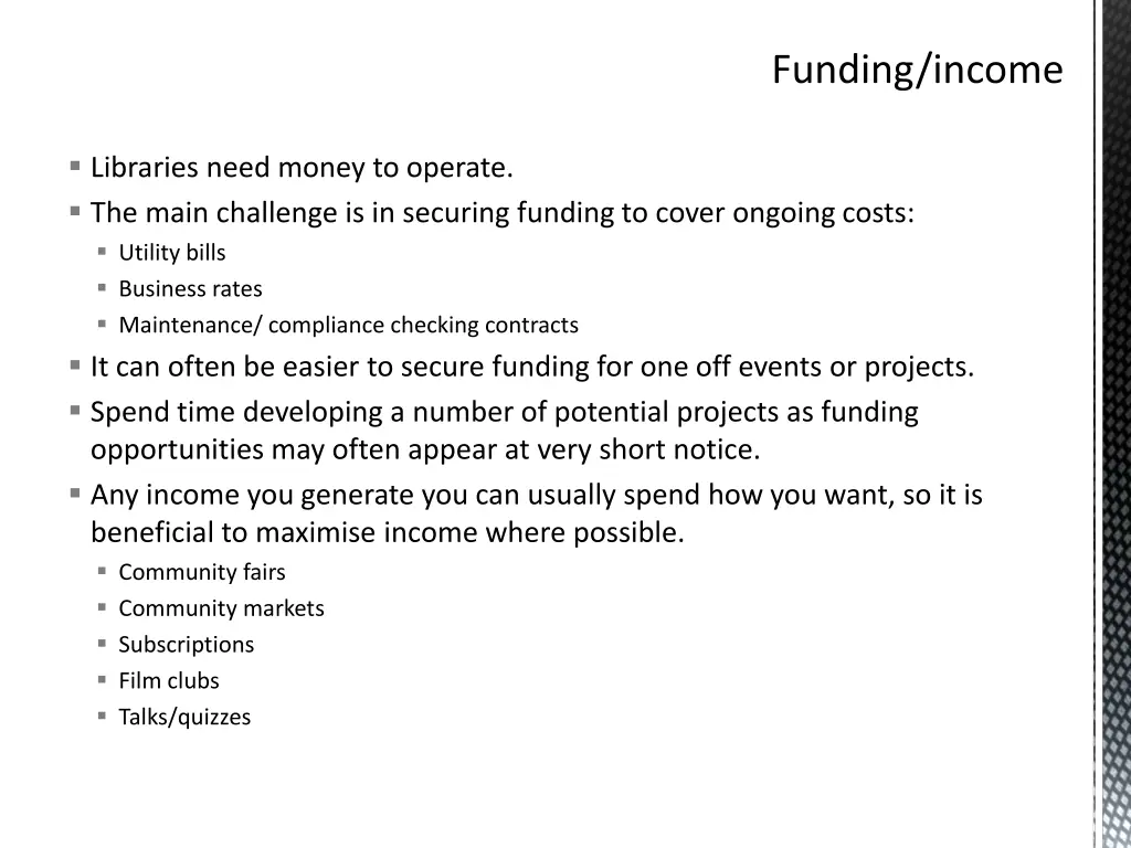 funding income