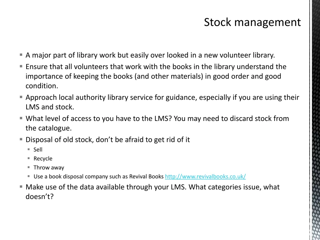 stock management