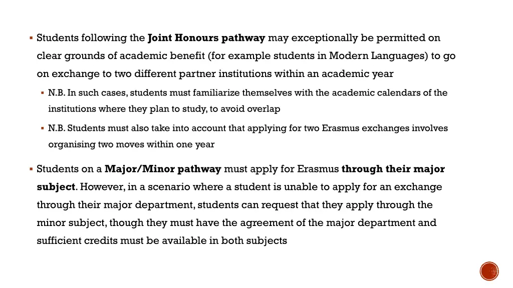 students following the joint honours pathway